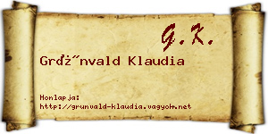 Grünvald Klaudia névjegykártya